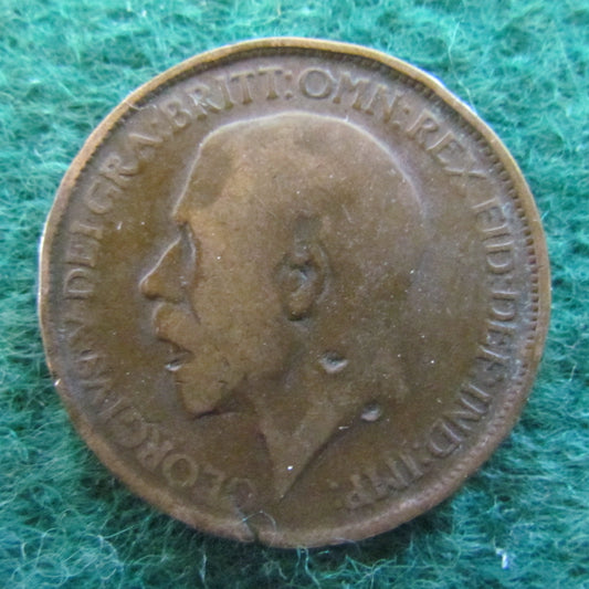 GB British UK English 1924 Half Penny King George V Coin