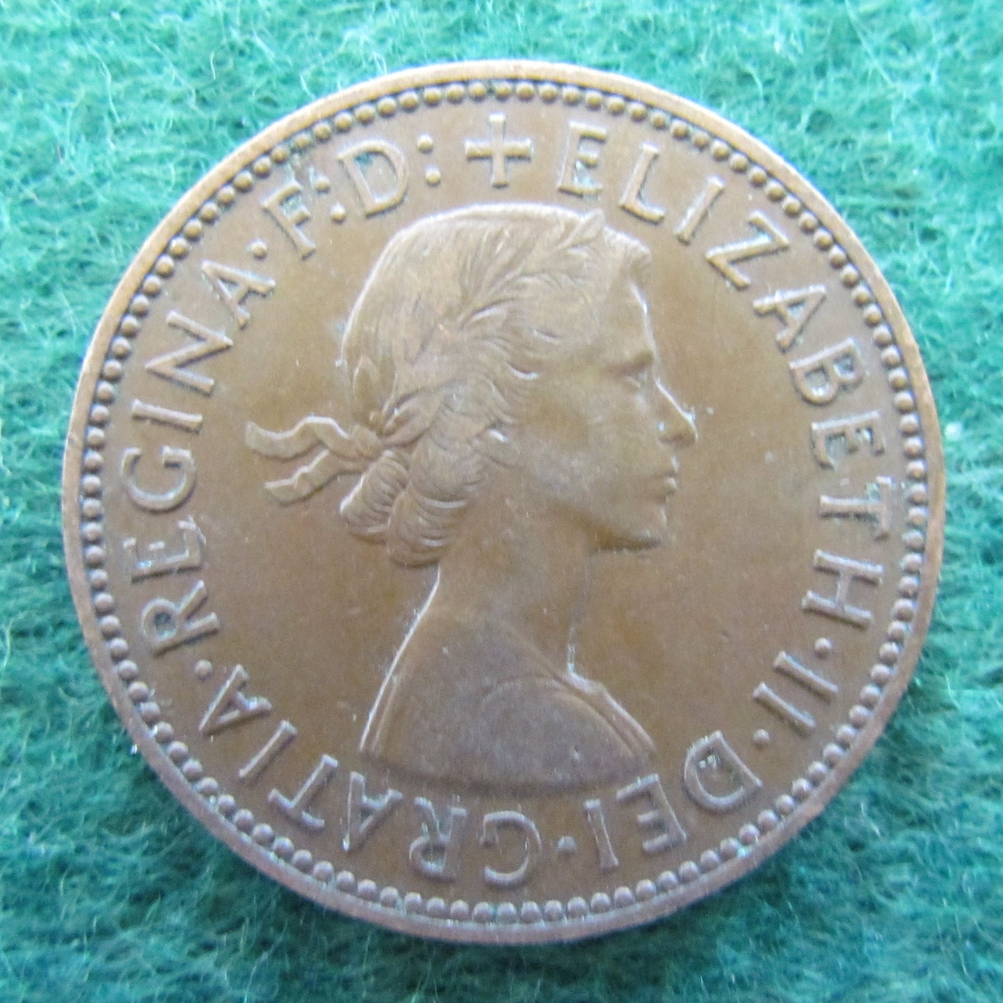 GB British UK English 1955 Half Penny Queen Elizabeth II Coin