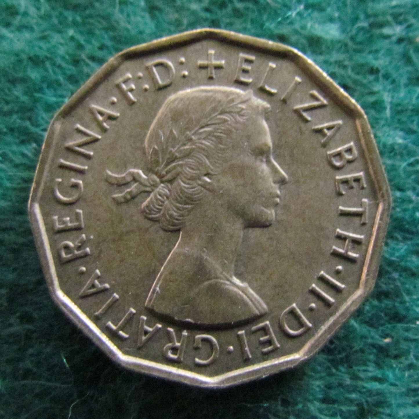 GB British UK English 1959 Threepence Queen Elizabeth II Coin