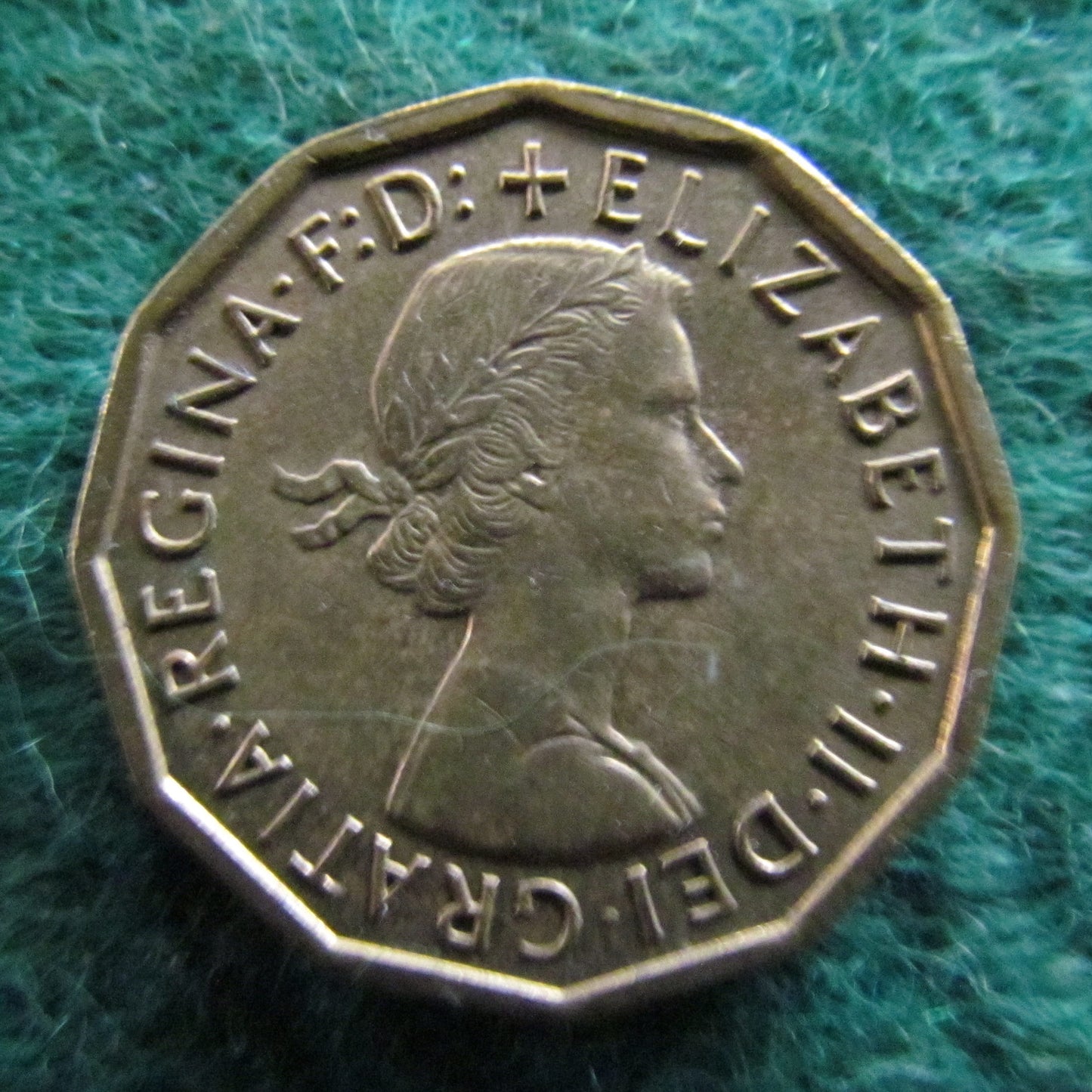GB British UK English 1962 Threepence Queen Elizabeth II Coin