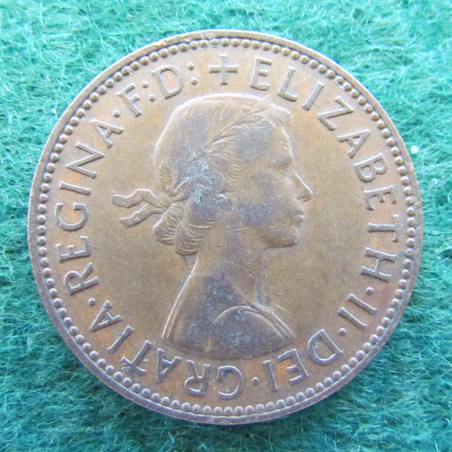 GB British UK English 1963 Half Penny Queen Elizabeth II Coin