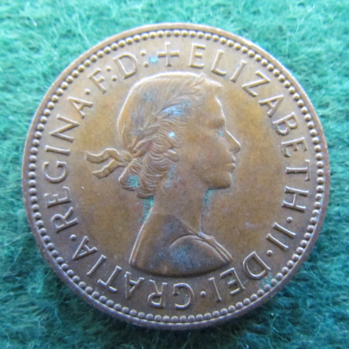 GB British UK English 1966 Half Penny Queen Elizabeth II Coin