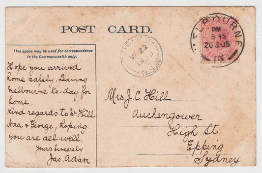 Postcard Wreck R.M.S. " Orizaba " On The Rocks OFF Fremantle Transhipping Passangers and Mails Postmarked 1905