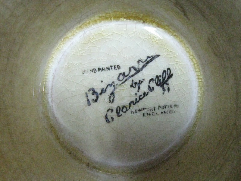 1930s Clarice Cliff early geometric design comport by Newport Potteries Buslem England