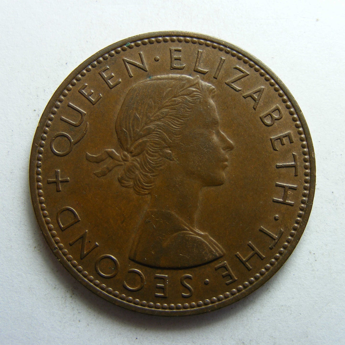 New Zealand 1958 Penny Queen Elizabeth II Coin