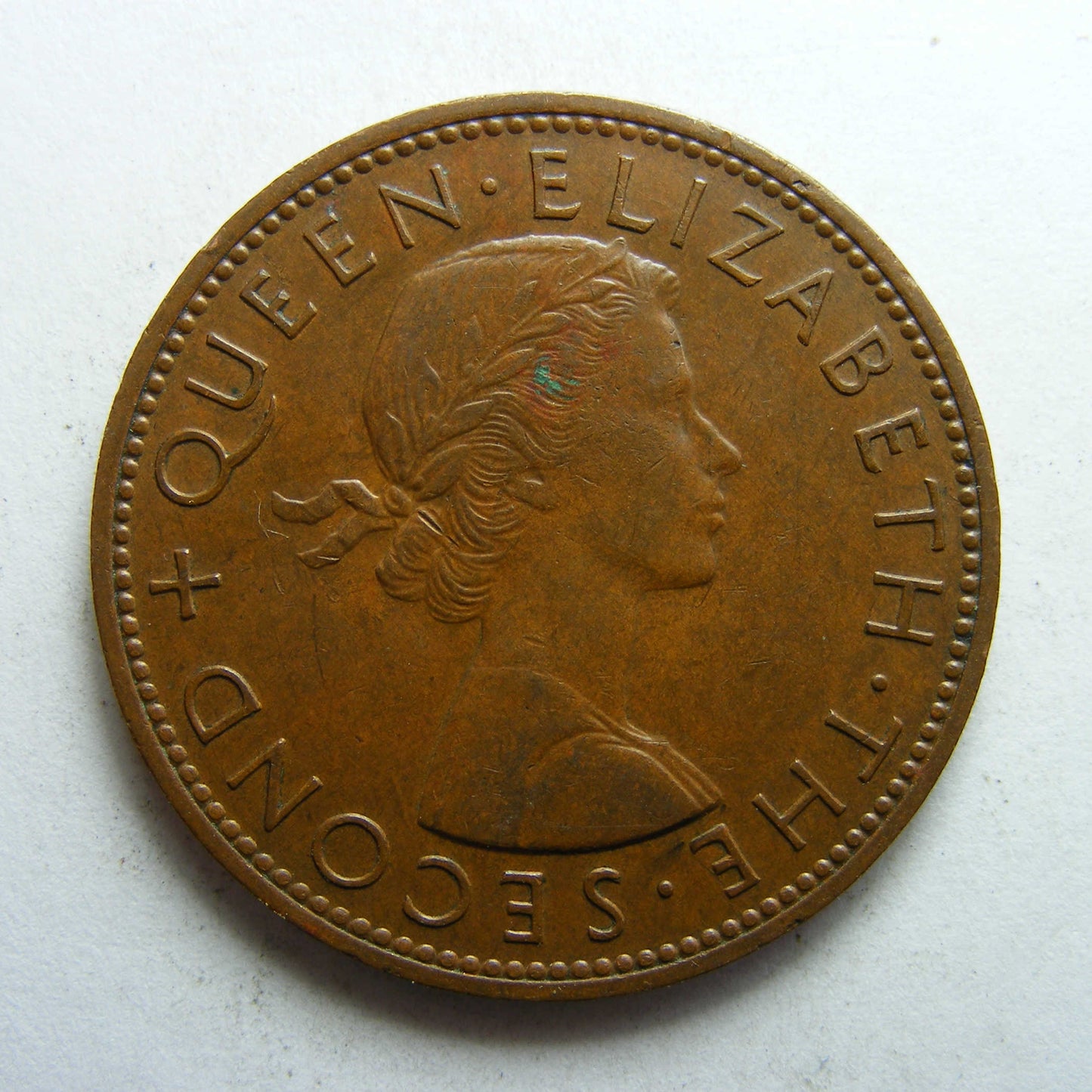 New Zealand 1961 Penny Queen Elizabeth II Coin