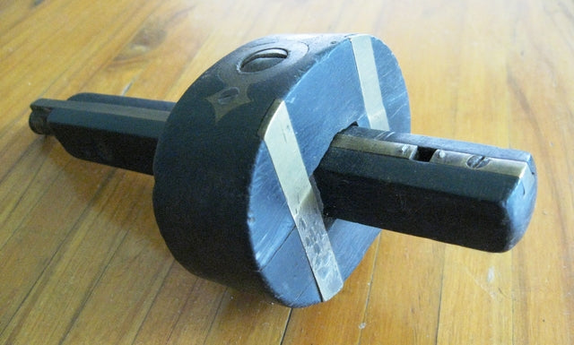 Double pointed ebony & brass inset marking / tenon gauge c1880