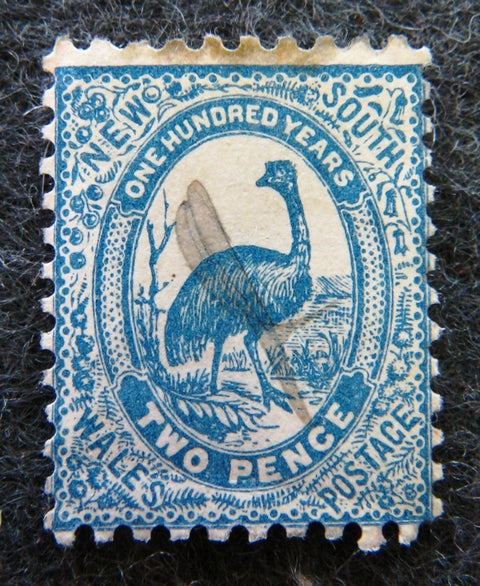 Australian stamp New South Wales 1888 Prussian Blue 2d 2 two penny Emu stamp reference SG46 image