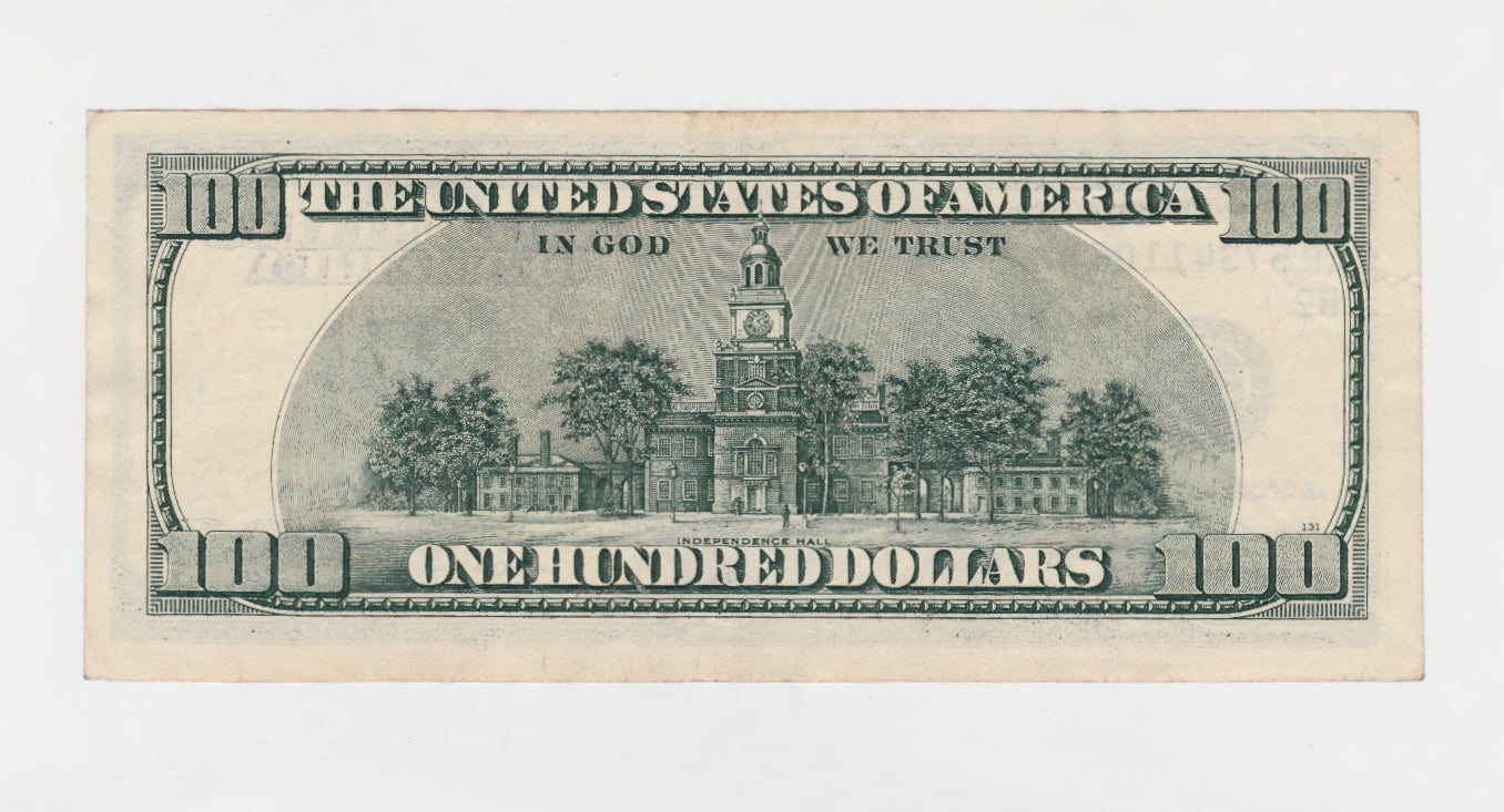 USA 100 One Hundred Dollar Banknote Series 1996 Large Face Franklin