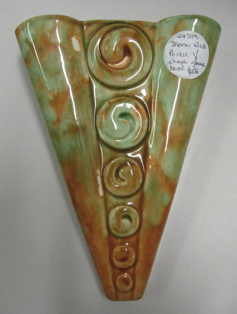 Diana Australian pottery cone shaped with spials wall pocket / wall vase