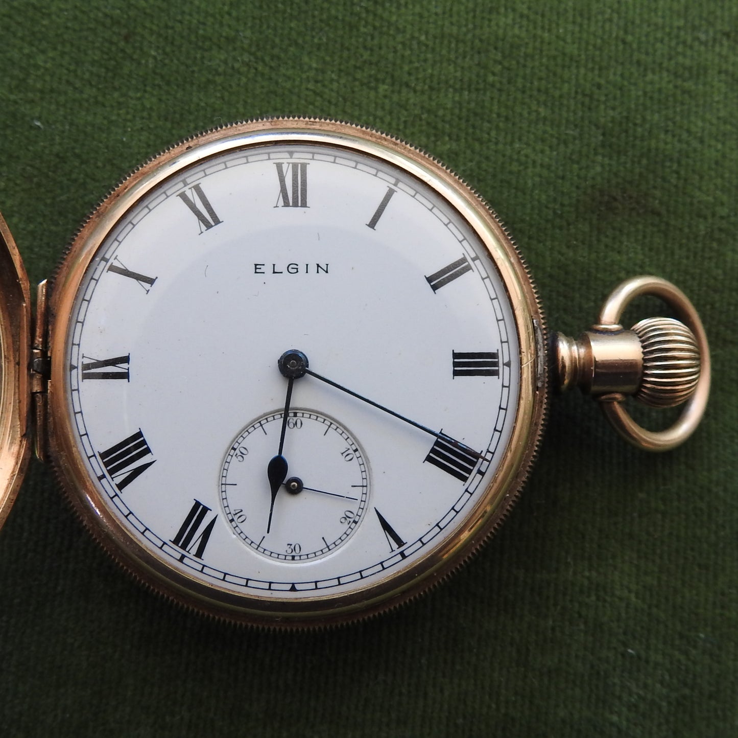 10ct Gold Elgin Full Hunter 7 Jewel Pocket Watch c.1913