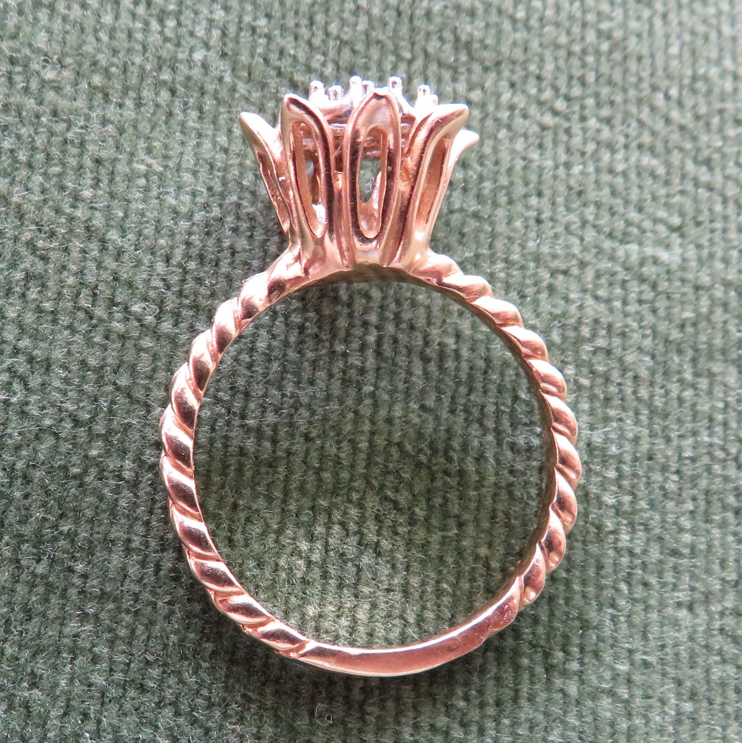 14K Yellow / White Gold Unset Cocktail Ring - Has Never Been Set