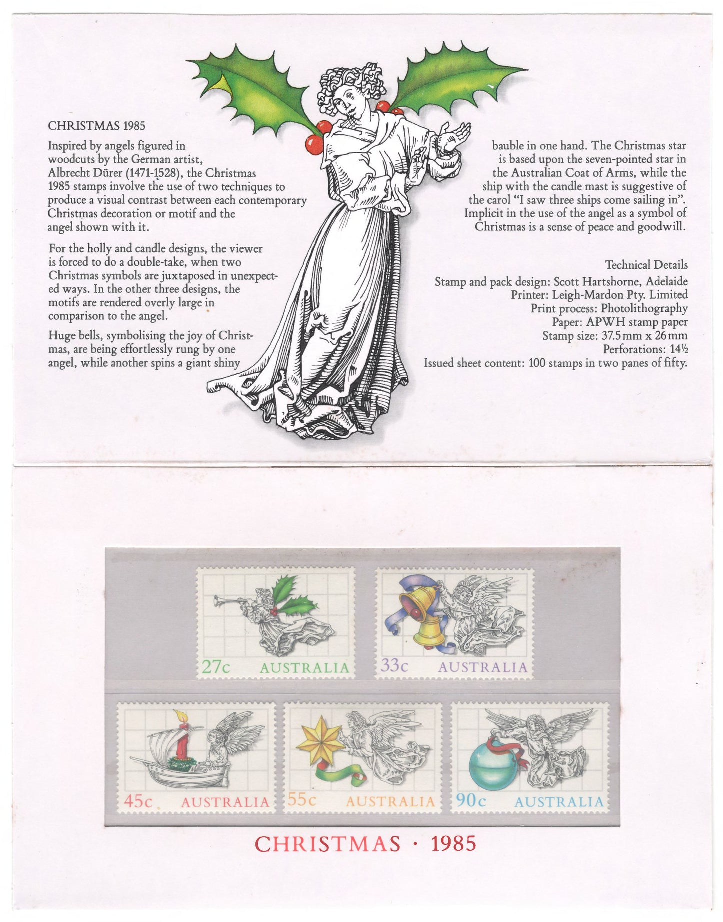 Australia 1985 Christmas Stamp Pack Australia Post Pack (POP)