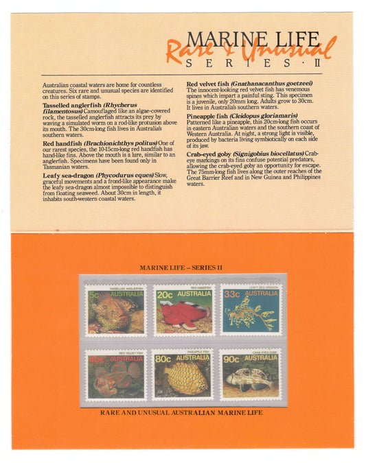Australia 1985 Marine Life Series II Stamp Pack Australia Post Pack (POP)