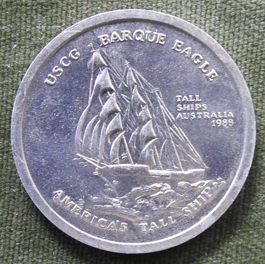 1988 Bicentennial Tall Ships Token - USCG Barque Eagle