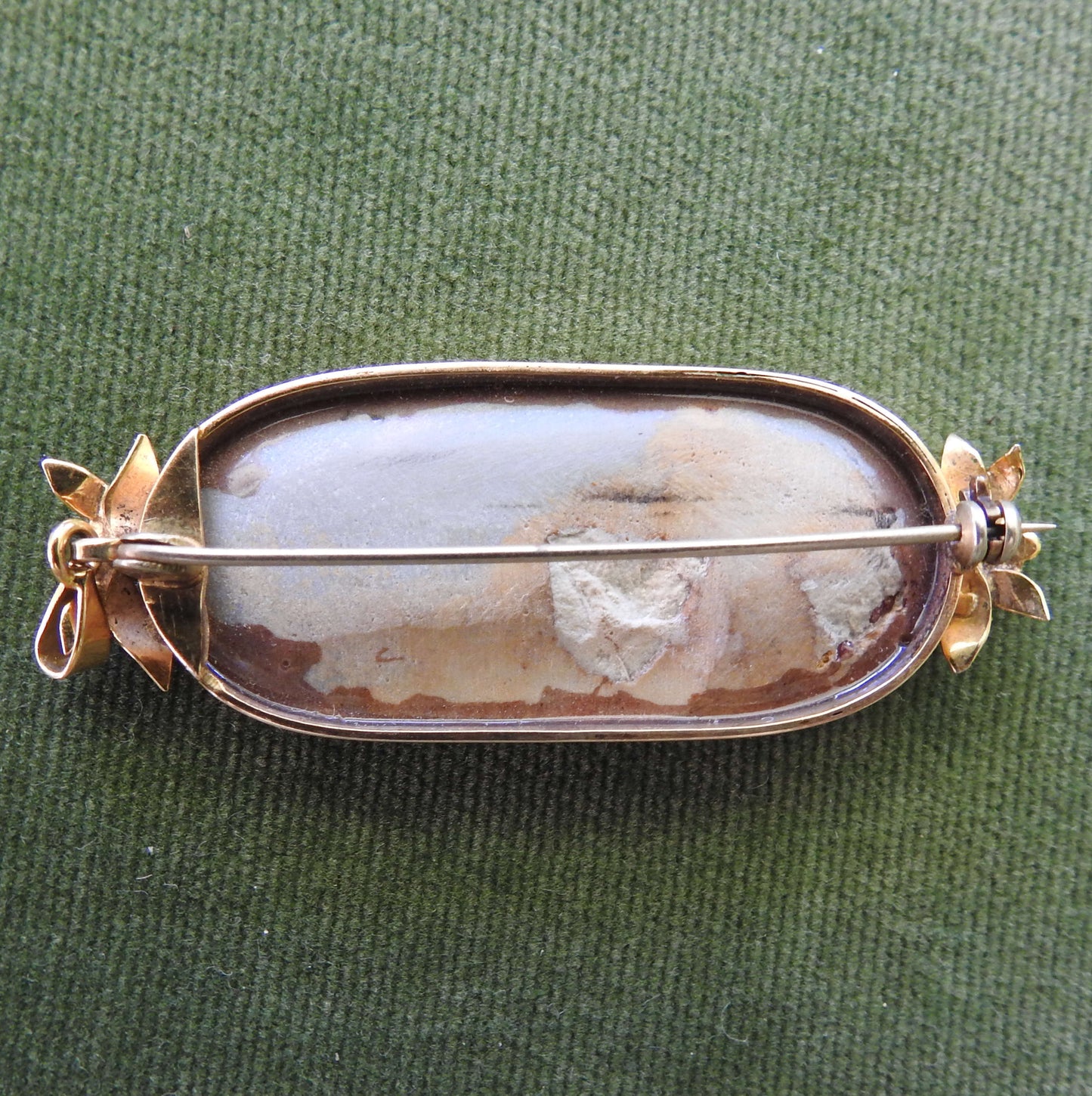 9ct Gold Oval Bezel Set Opal Brooch Of Large Proportions