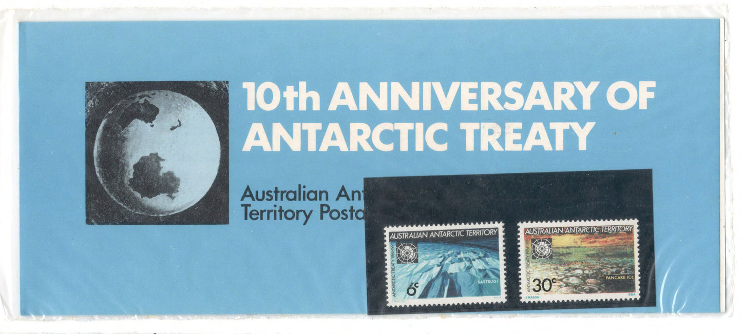 Australian Antarctic Territory 1972 10th Anniversary Of Antarctic Treaty Stamp Pack (3)