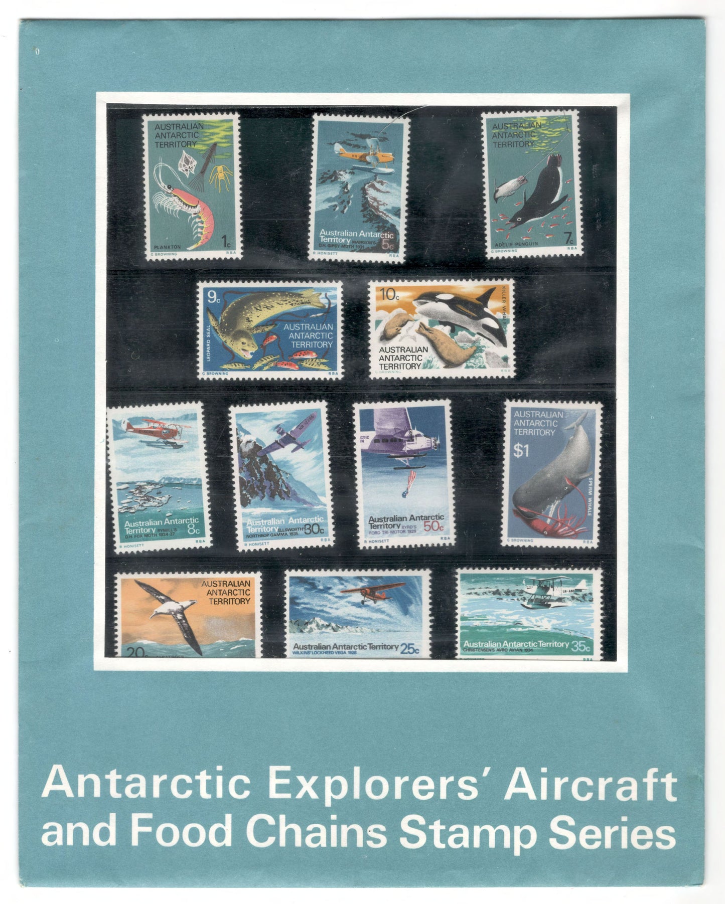 Australian Antarctic Territory 1973 Antarctic Explorers' Aircraft & Food Chains Stamp Pack