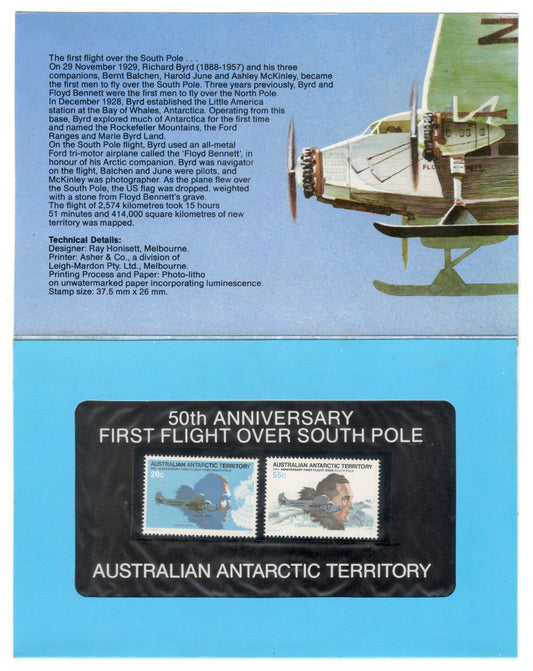 Australian Antarctic Territory 1979 50th Anniversary Flight Over The South Pole Stamp Pack Australia Post Pack (POP) (2)