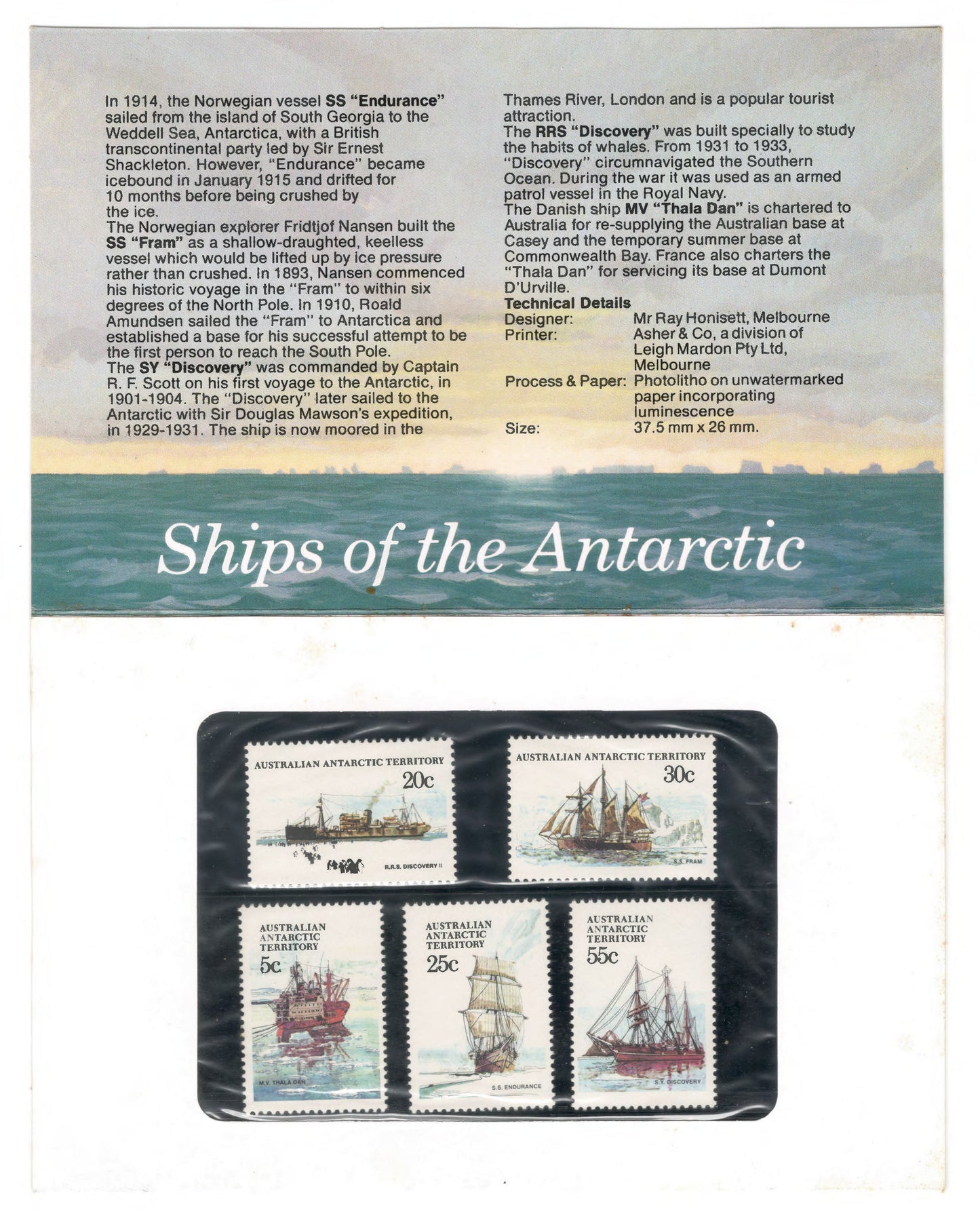 Australian Antarctic Territory 1979 Ships Of The Antarctic I Stamp Pack Australia Post Pack (POP)