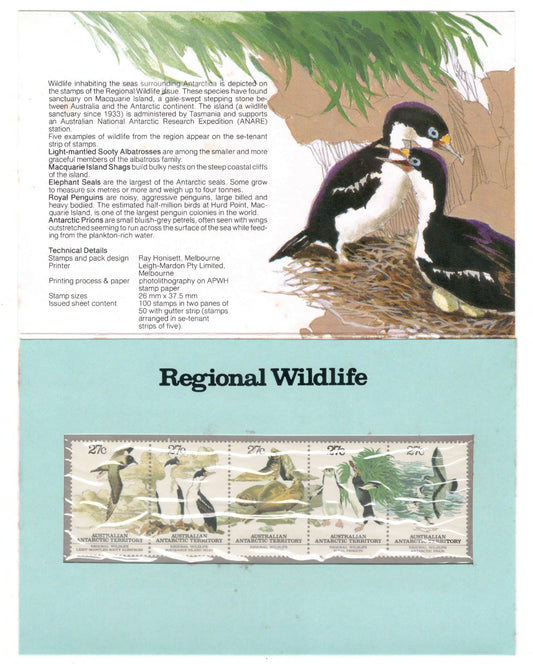 Australian Antarctic Territory 1983 Regional Wildlife Stamp Pack Australia Post Pack (POP)