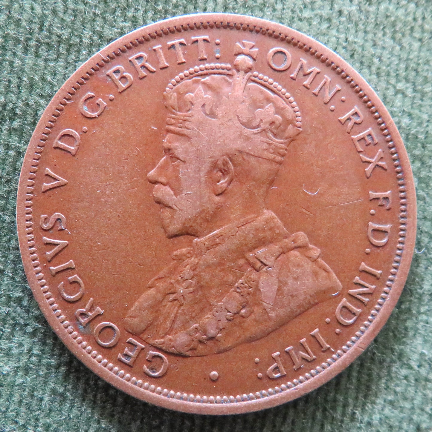 Australian 1914 1d 1 Penny King George V Coin