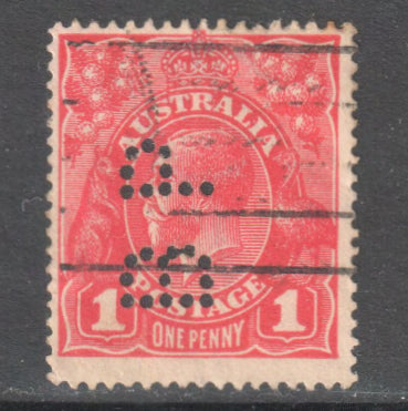 Australian 1915 1d 1 Penny Red King George V Stamp Perf: 14