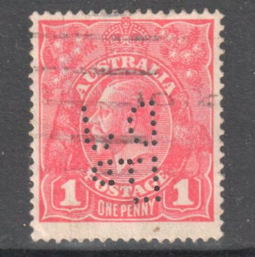 Australian 1915 1d 1 Penny Red King George V Stamp Perf: 14