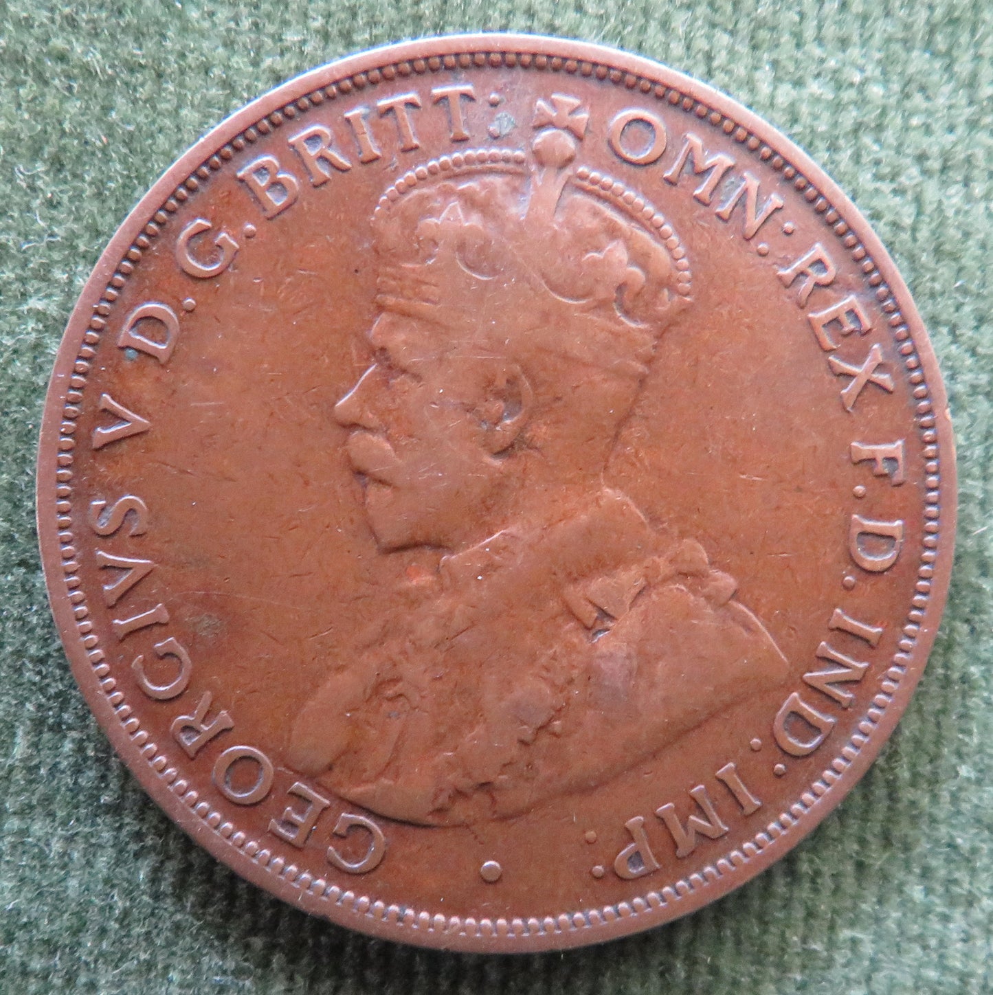 Australian 1915 H 1d 1 Penny King George V Coin