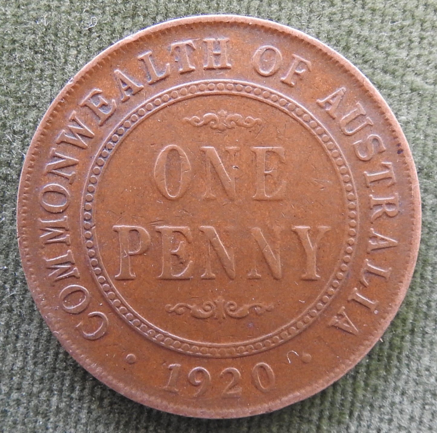 Australian 1920 1d 1 Penny King George V No Dots // Coin
