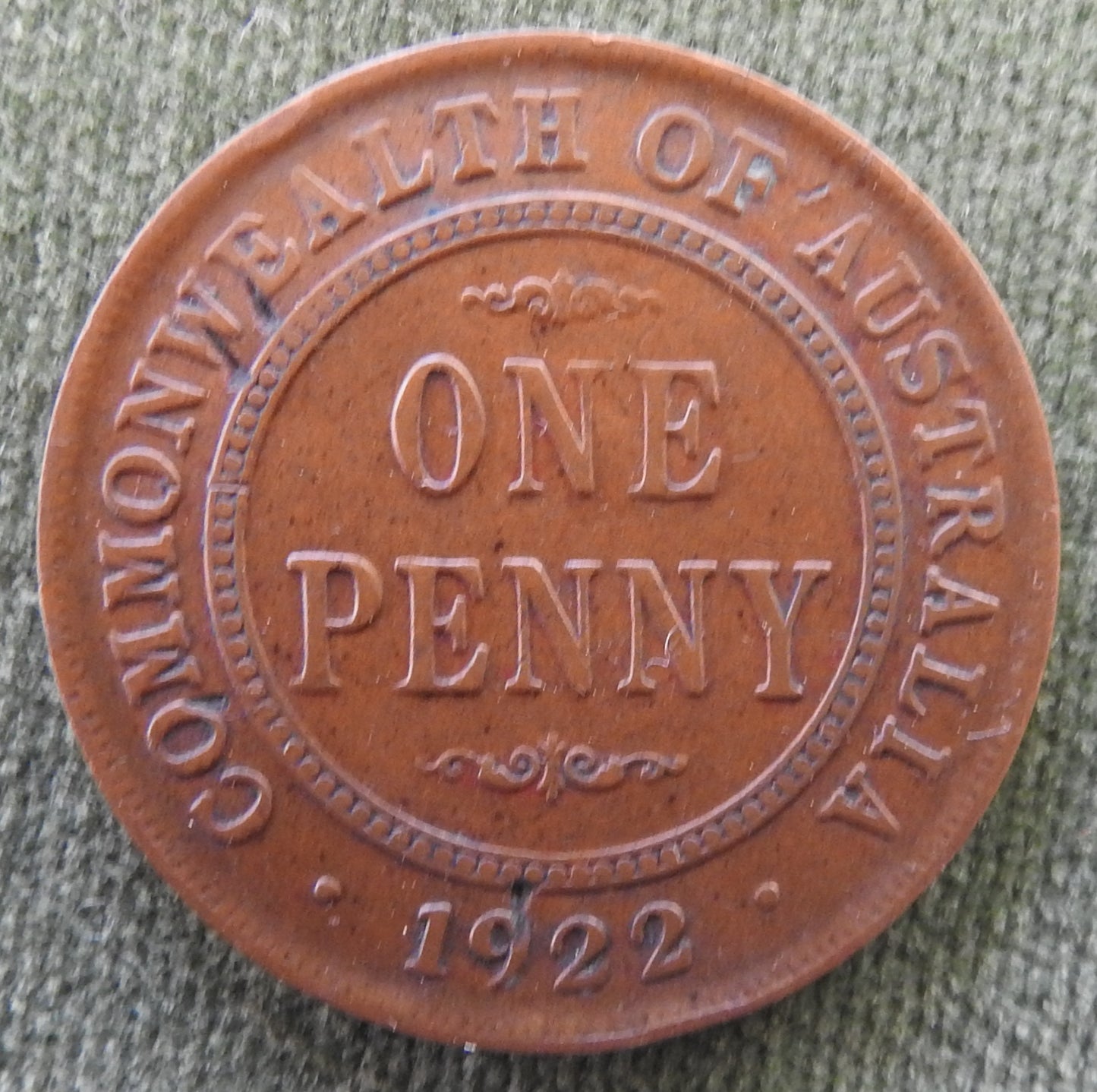 Australian 1922 1d 1 Penny King George V Coin - Impressions