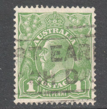 Australian 1924 1d Green KGV Stamp Perfin:14.5