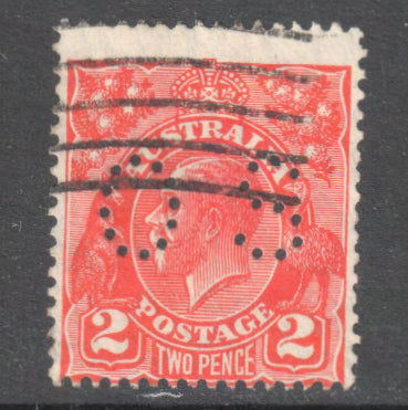 Australian 1926 2d 2 Penny Red King George V Stamp Perf: 13.5-12.5