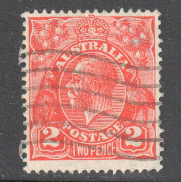 Australian 1931 2d Carmine Red KGV Stamp Perfin:13.5-12.5