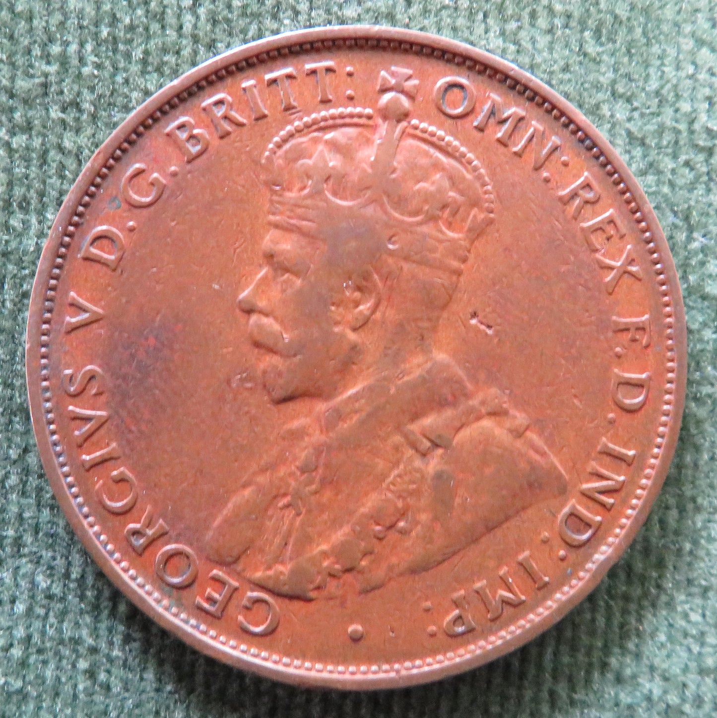 Australian 1932/33 Over-strike 1d 1 Penny King George V Coin - Circulated