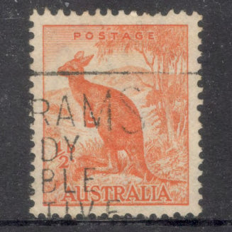Australian 1938 1/2d Orange Kangaroo Stamp - Type 6 Watermark