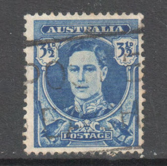 Australian 1942 3 1/2d Blue KGVI Stamp