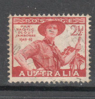 Australian 1948 2 1/2d Dark Red Pan Pacific Scout Jamboree Wonga Park Victoria Stamp