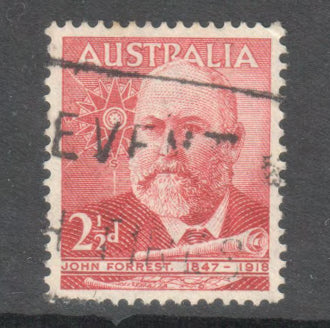 Australian 1949 2 1/2d Brown Red Lord John Forrest of Bunbury Stamp