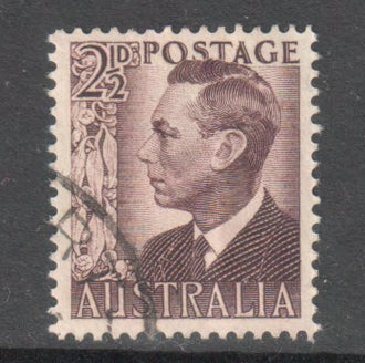 Australian 1950 2 1/2d Brown Violet King George VI Stamp