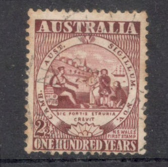 Australian 1950 2 1/2d Brownish Purple 100th Anniversary of the First Australian Postage Stamp