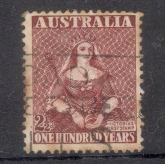Australian 1950 2 1/2d Brownish Purple 100th Anniversary of the First Australian Postage Stamp