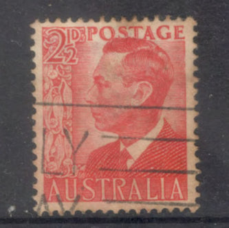 Australian 1950 2 1/2d Red King George VI Stamp