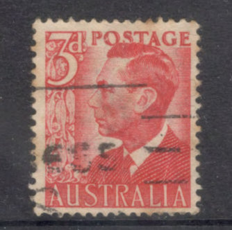 Australian 1950 3d Red King George VI Stamp