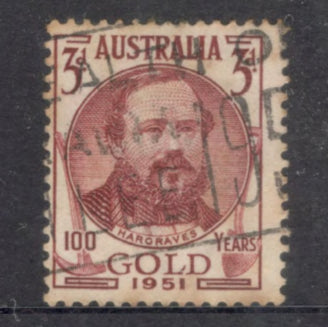 Australian 1951 3d Brownish Red 100th Anniversary of the Discovery of Gold in Victoria Stamp