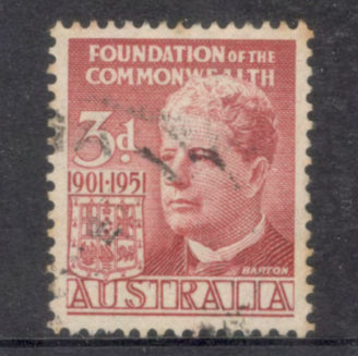 Australian 1951 3d Brownish Red 50th Anniversary of The Foundation of Commonwealth Stamp