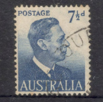 Australian 1951 7 1/2d Dark Blue King George VI Stamp