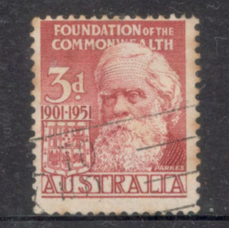 Australian 1951 3d Brownish Red 50th Anniversary of The Foundation of Commonwealth Stamp