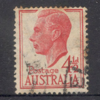 Australian 1951 4 1/2d Scarlet King George VI Stamp