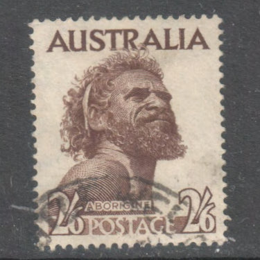 Australian 1952 2/- 6d Dark Brown Aborigine Stamp